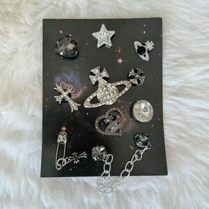 Crocs Charms Set Black and Silver Crocs Accessories